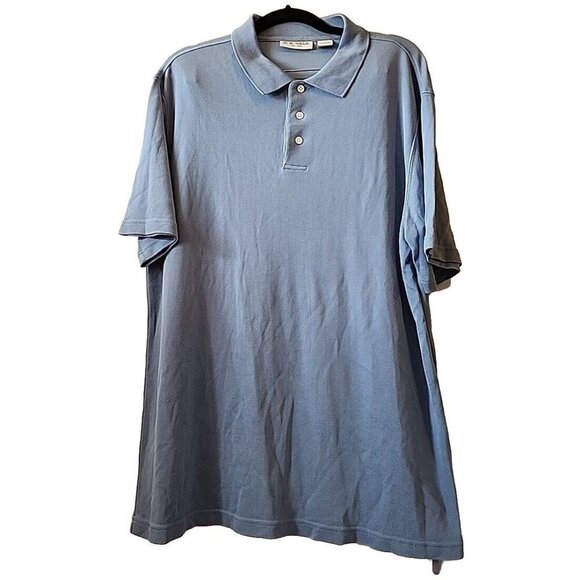 Vintage W.H. Belk Blue Silk Polo Men's Size Large - Picture 1 of 6